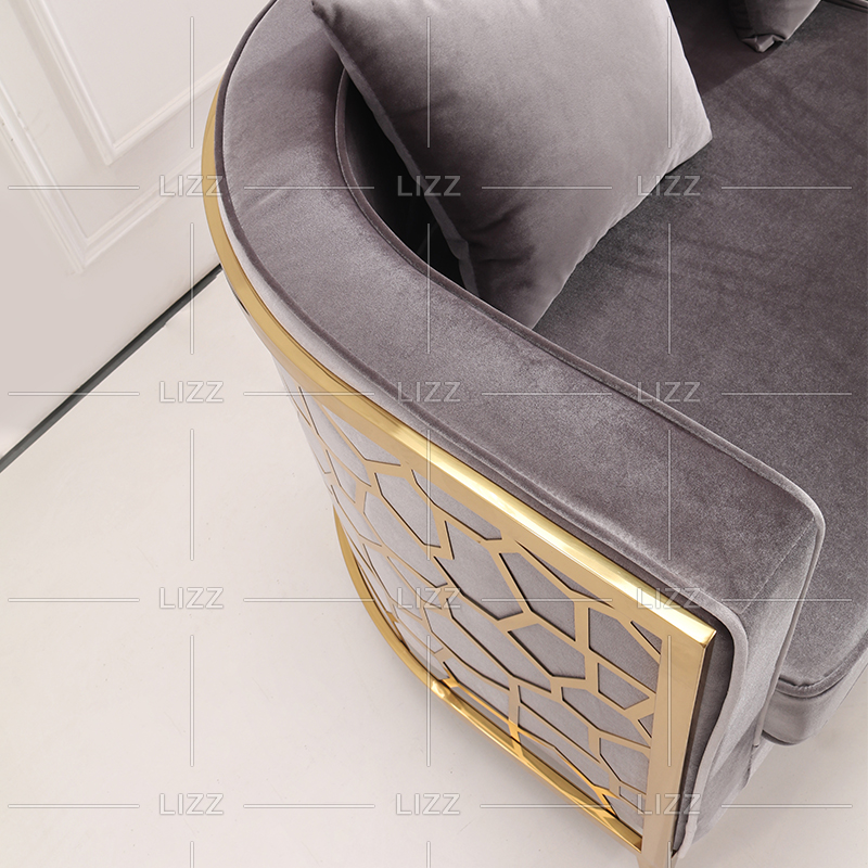 Canapé de luxe en tissu acrylique avec cadre en métal