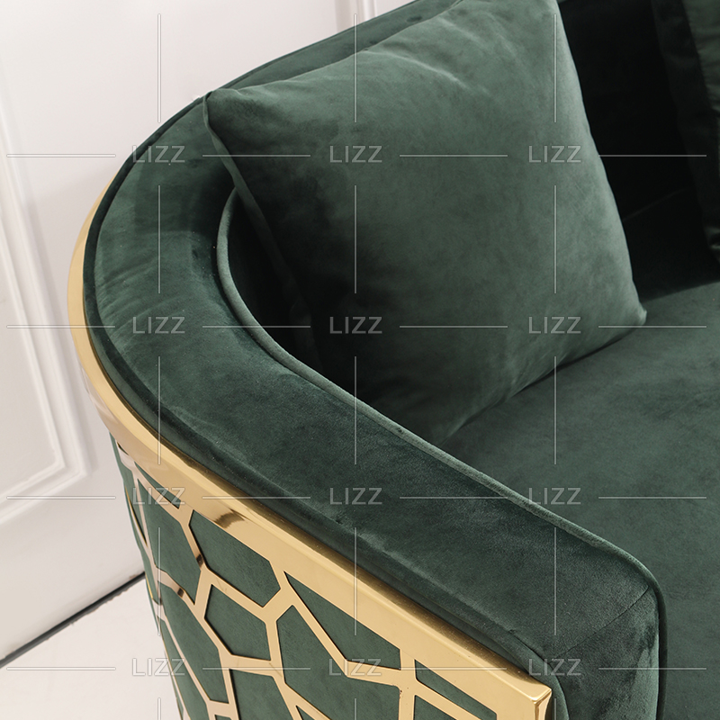 Canapé contemporain de luxe en tissu avec structure en métal