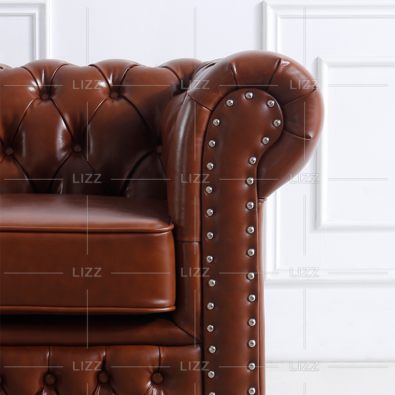 Ensemble de meubles canapé classique en cuir capitonné