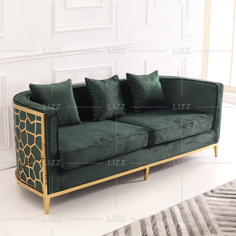 Canapé contemporain de luxe en tissu avec structure en métal