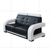 Canapé de loisirs en cuir noir et blanc de salon