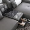 Canapé de salon moderne en forme de U gris foncé