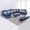 Grand canapé de salon bleu clair chic