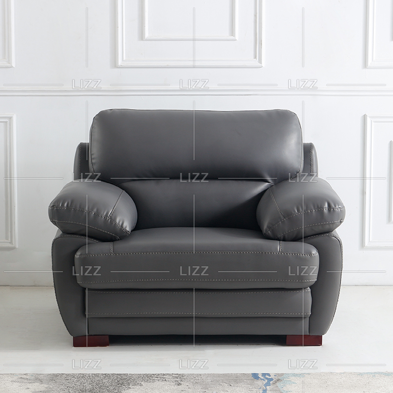 Sofa sectionnel de loisirs en cuir gris