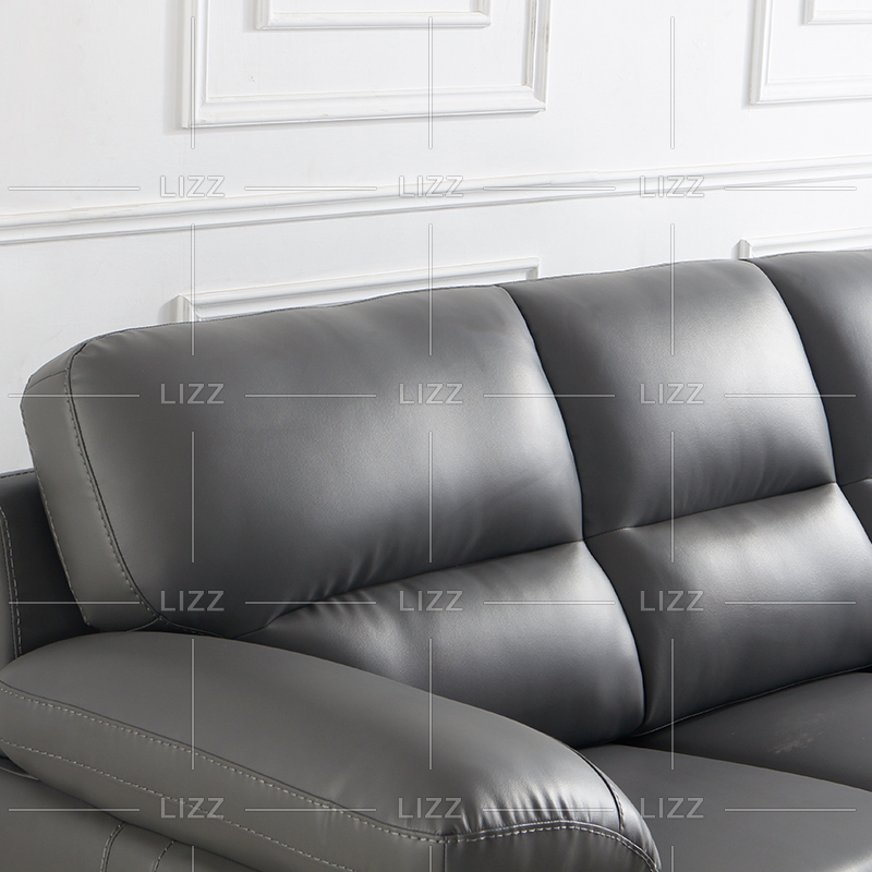 Sofa sectionnel de loisirs en cuir gris